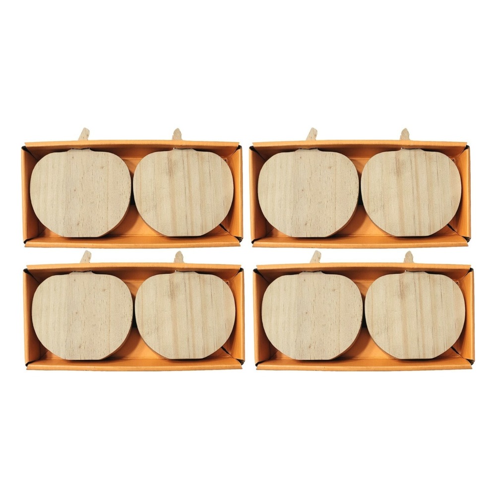 8 Mondo Llama Halloween Blank Unfinished Wooden Wood Craft Pumpkins 3.75" x 4"